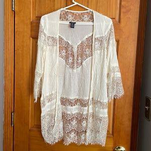 white lacey cover up